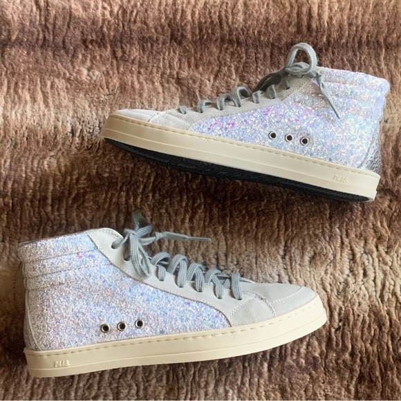 P448 Skate High-Top Sneaker White Glitter - Picture 3 of 13